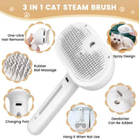 3-in-1 Cat Steam Grooming Brush – Deshedding, Anti-Static Steam & Fur Release